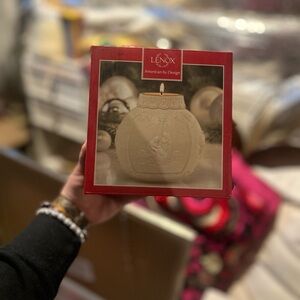 Lenox Christmas Jesus Cream Candle Holder